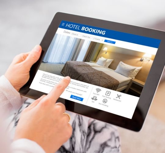 Travel illustration showing world landmarks, airplane and luggage