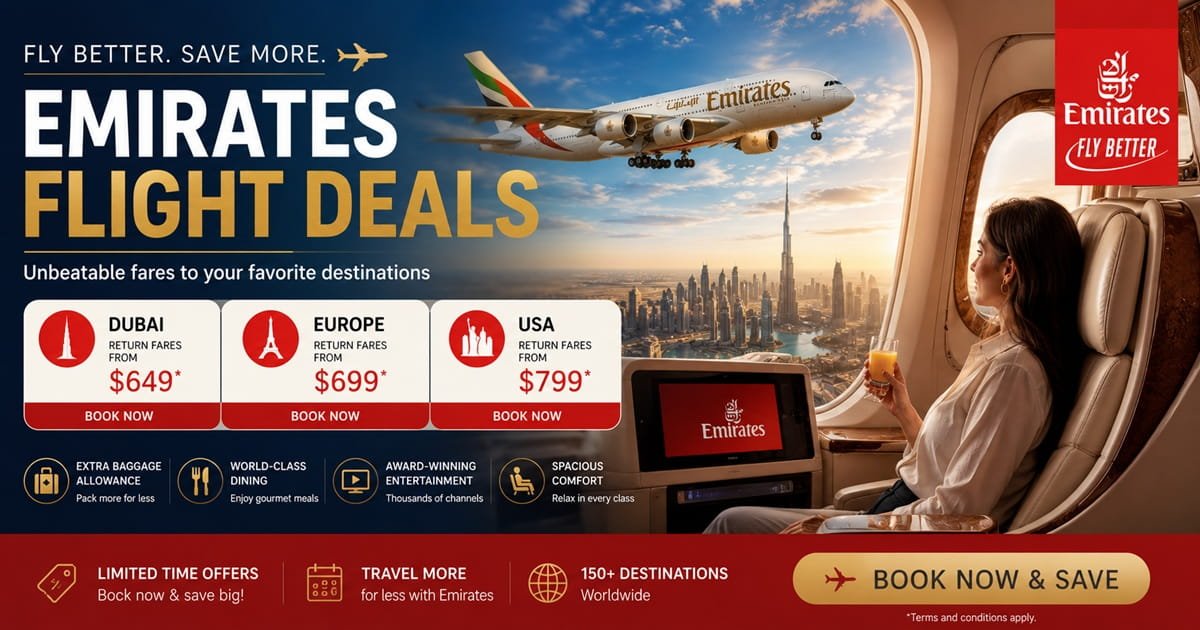 Emirates Airlines Flight Booking – Deals, Services & Travel Experience
