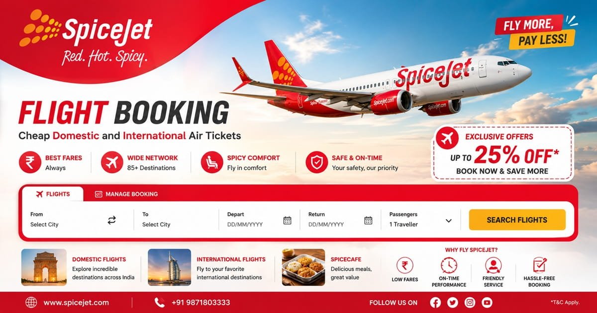 SpiceJet Flight Booking – Cheap Domestic and International Air Tickets