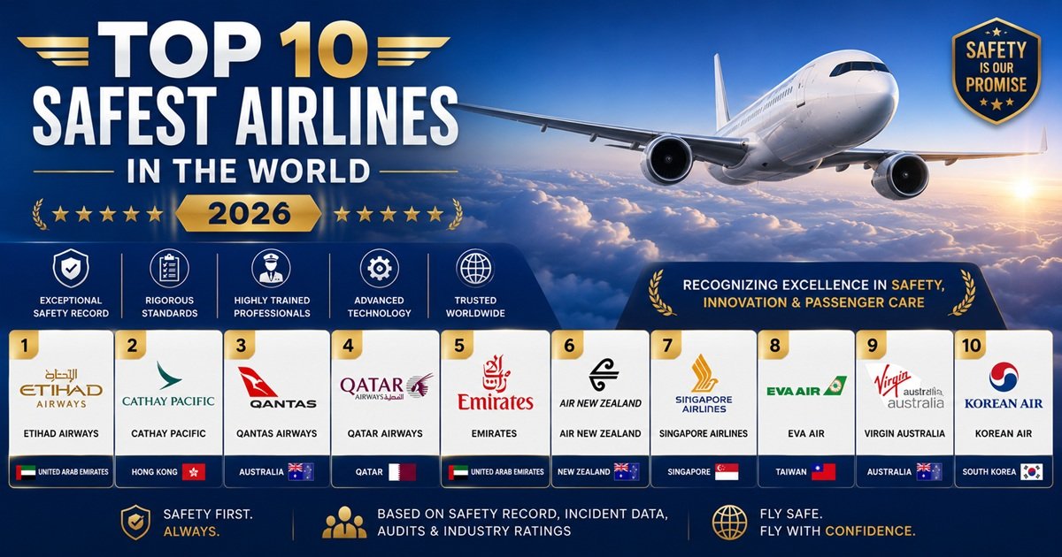 Top 10 Safest Airlines in the World for 2026
