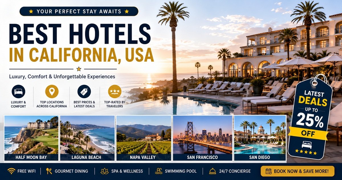 Best Hotels in California, USA - Luxury, Beachfront & Budget-Friendly Stays