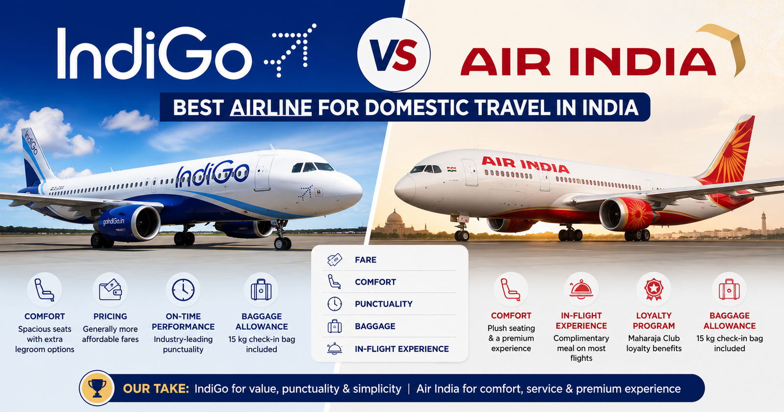 IndiGo vs Air India - Best Airline for Domestic Travel in India