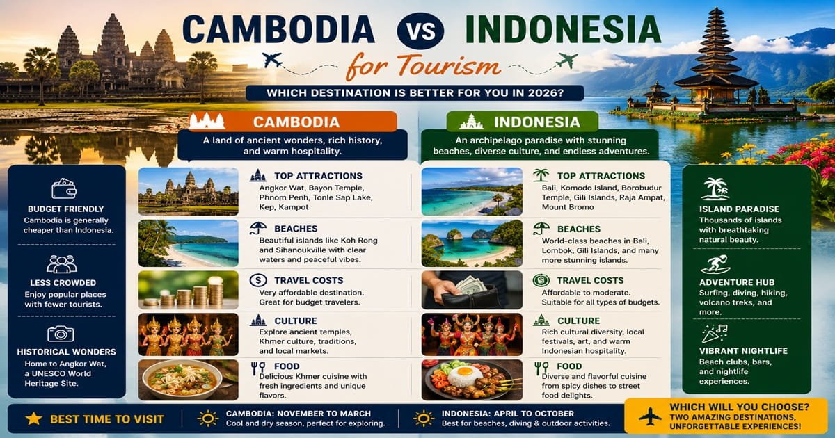 Cambodia vs Indonesia for Tourism - Which Destination Is Better for Travelers?