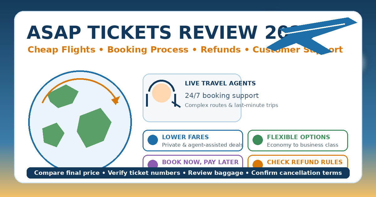 ASAP Tickets Review – Cheap Flights, Booking & Refunds