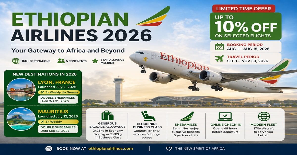 Ethiopian Airlines - Flight Booking, Latest Deals and Baggage Allowance